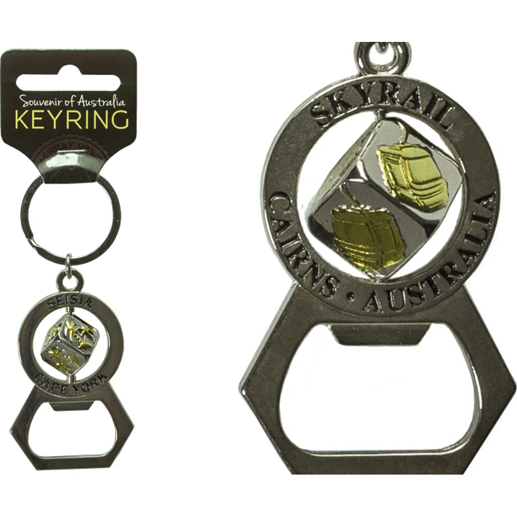 Spinner Dice Bottle Opener Keyring