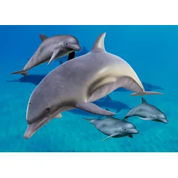 CARD -  3D - Dolphins