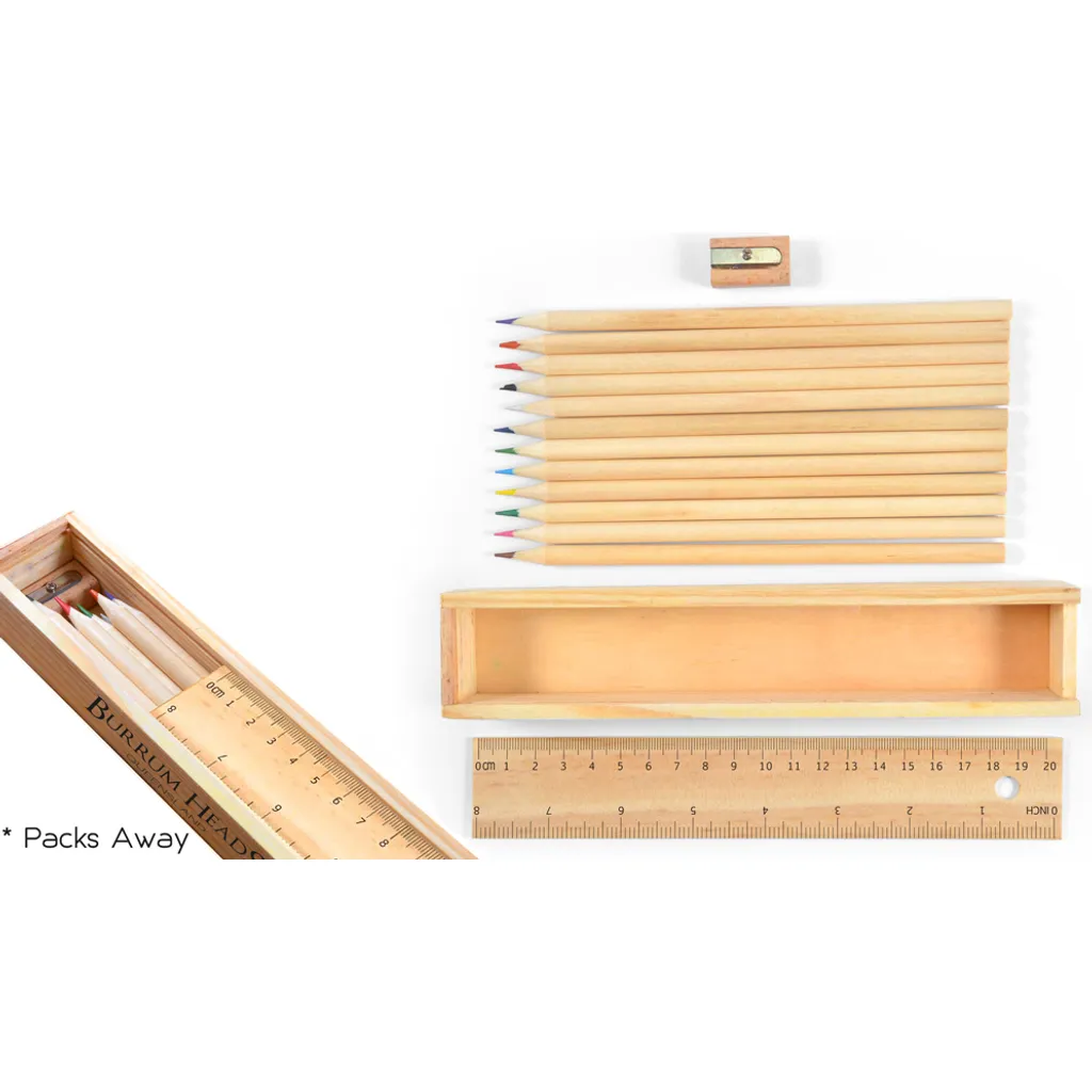 Wooden Pencil Case Set