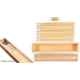 Wooden Pencil Case Set