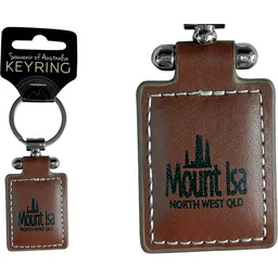 Square Leather Keyring