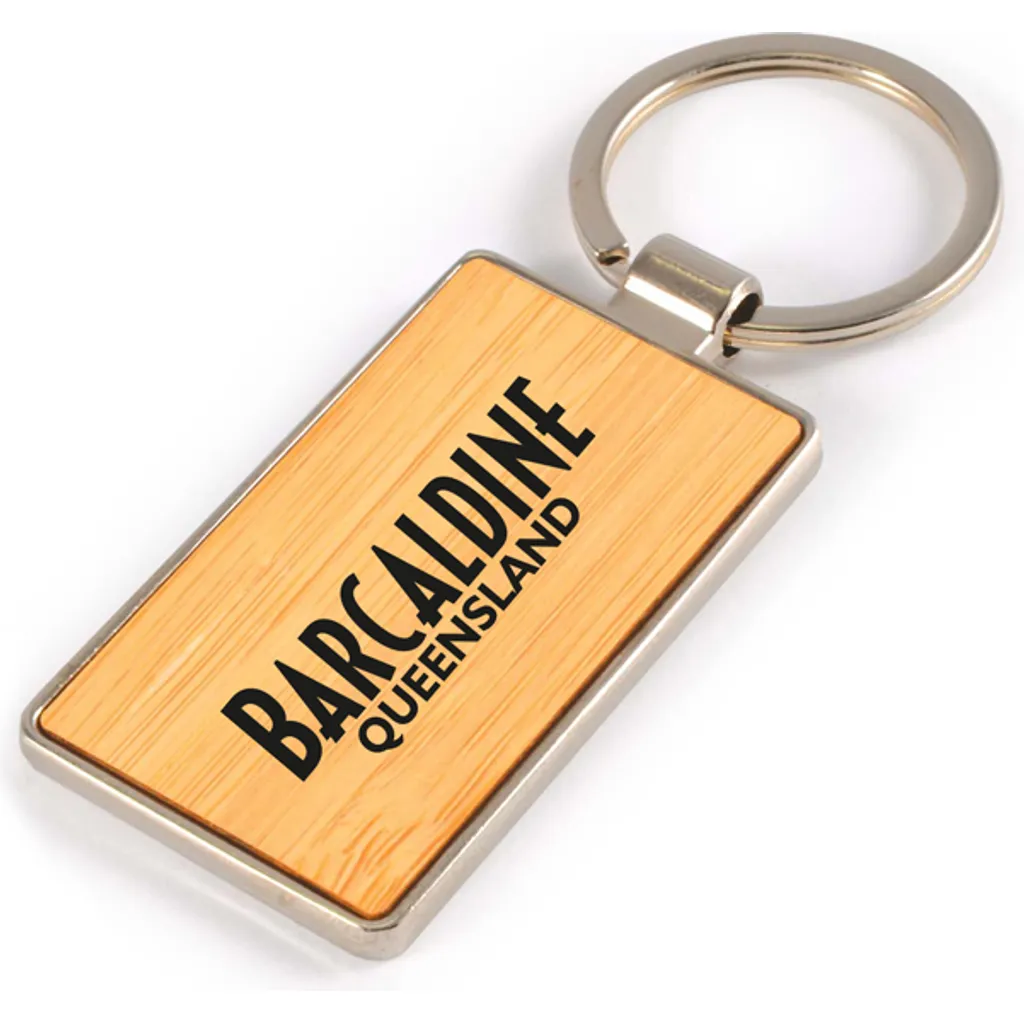 Rectangle Bamboo Keyring