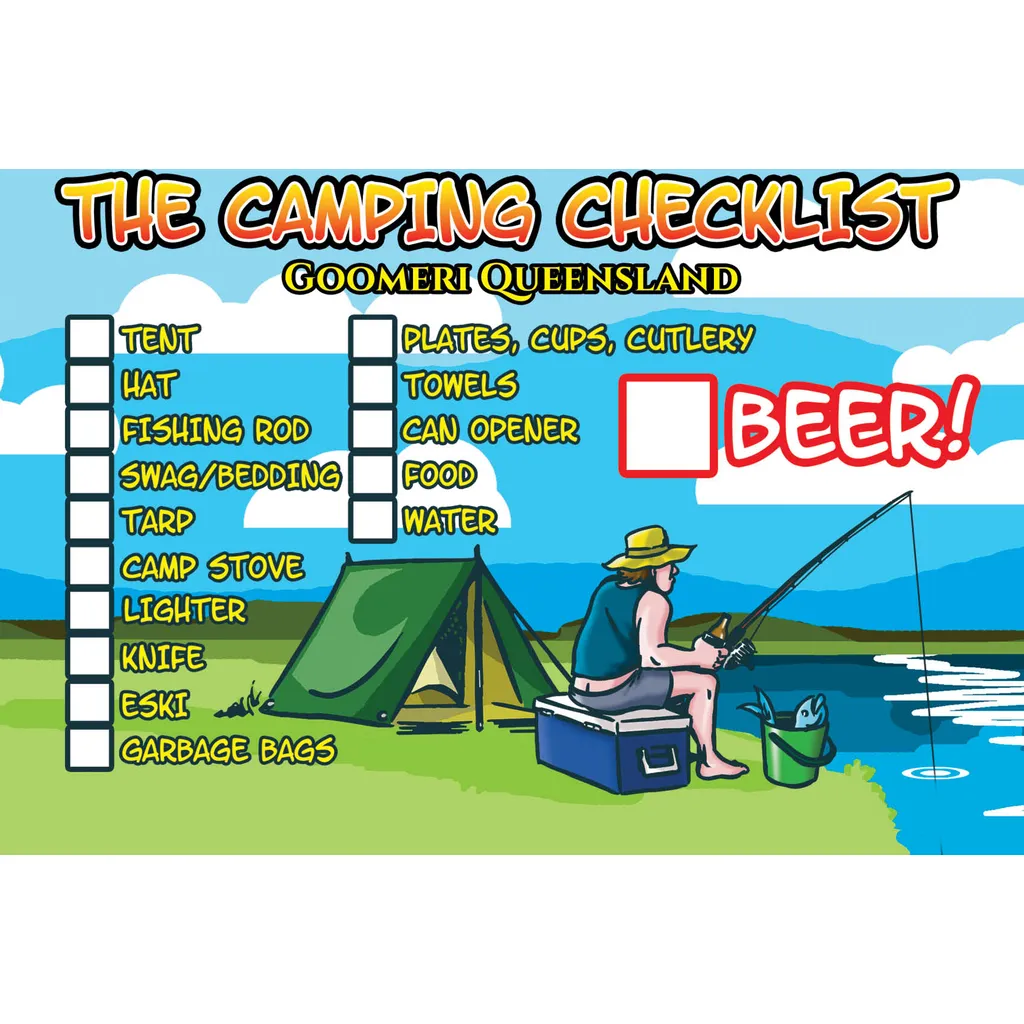 Comic Camping Checklist Goomeri