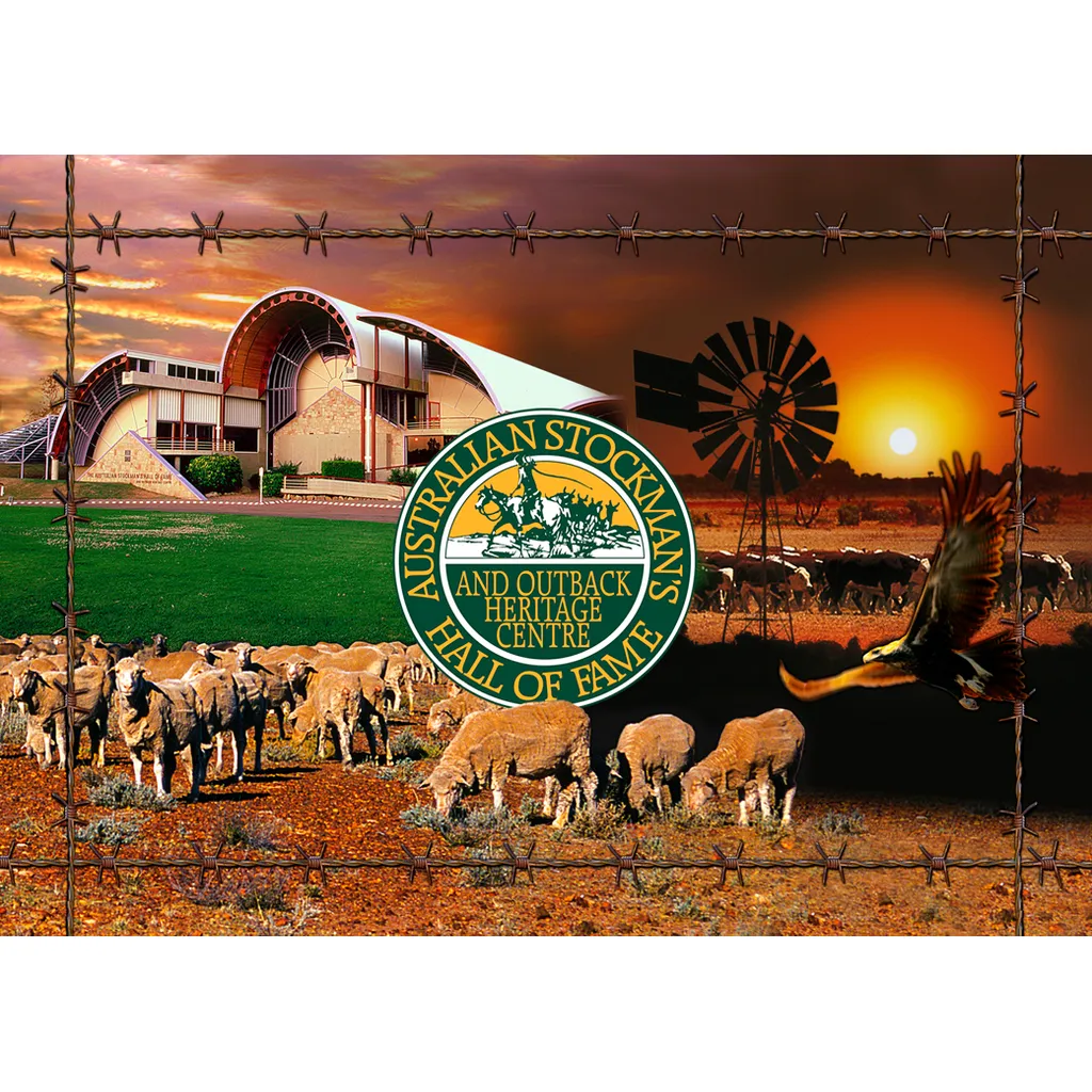 CARD - Lenticular - Cattle Windmill Sheep ASHOF Longreach