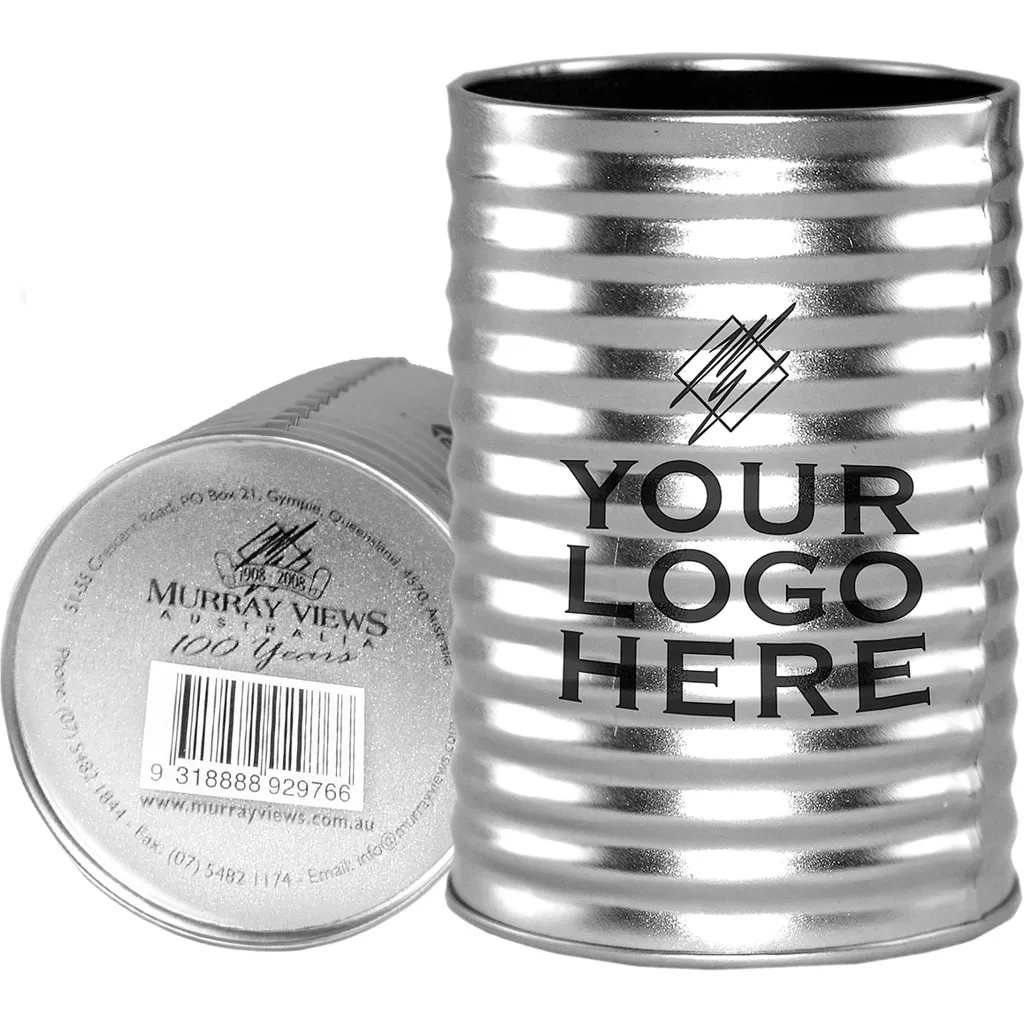 Silver Corrugated Can Cooler